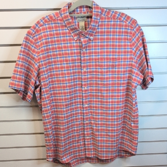 L.L. Bean Men's Comfort Stretch Chambray Shirt, Slightly Fitted SIze XL EUC - Picture 1 of 4
